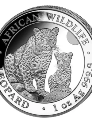 2024 1oz Somalia African Wildlife - Leopard .9999 Silver BU Coin