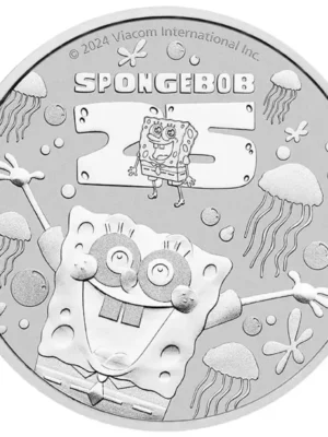 2024 1oz Tuvalu SpongeBob SquarePants 25th Anniversary .9999 Silver BU Coin