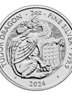 2024 2 oz Great Britain The Royal Tudor Beasts Series - The Welsh Dragon .9999 Silver Coin