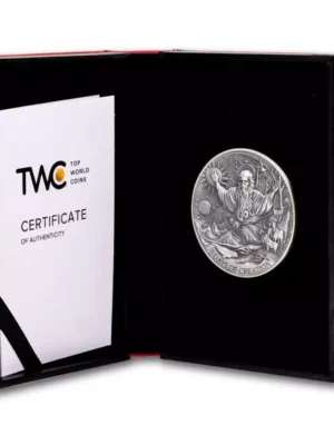 2024 2oz Cameroon Bible Stories The Seven Days of Creation .999 Silver Antique Coin