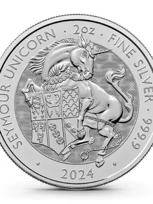 2024 2oz  Tudor Beasts Series - The Seymour Unicorn .9999 Silver BU Coin