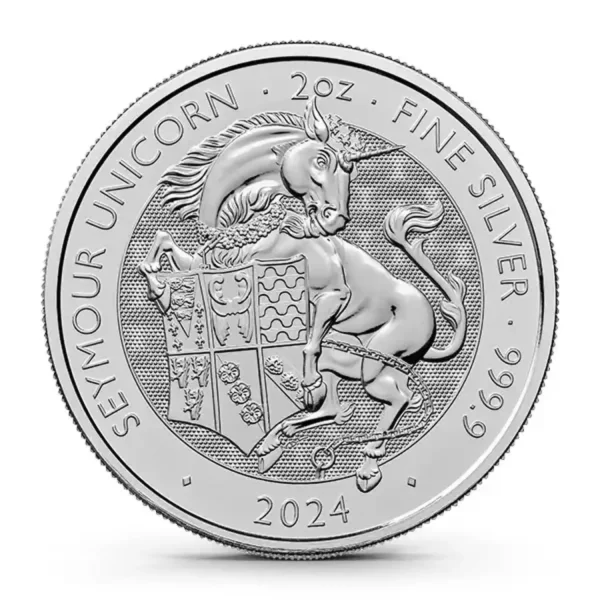2024 2oz  Tudor Beasts Series - The Seymour Unicorn .9999 Silver BU Coin