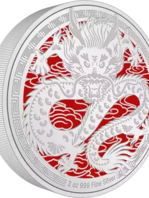 2024 3oz Niue Lunar Year of the Dragon .999 Silver Coin