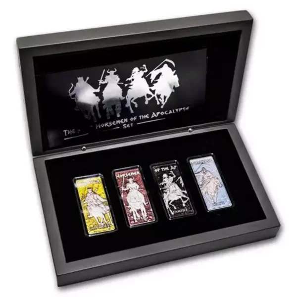 2024 4x 1oz Barbados Four Horsemen of the Apocalypse .999 Silver Bar Coin Set