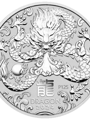 2024 5oz Australian Perth Mint Silver Lunar II: Year of the Dragon