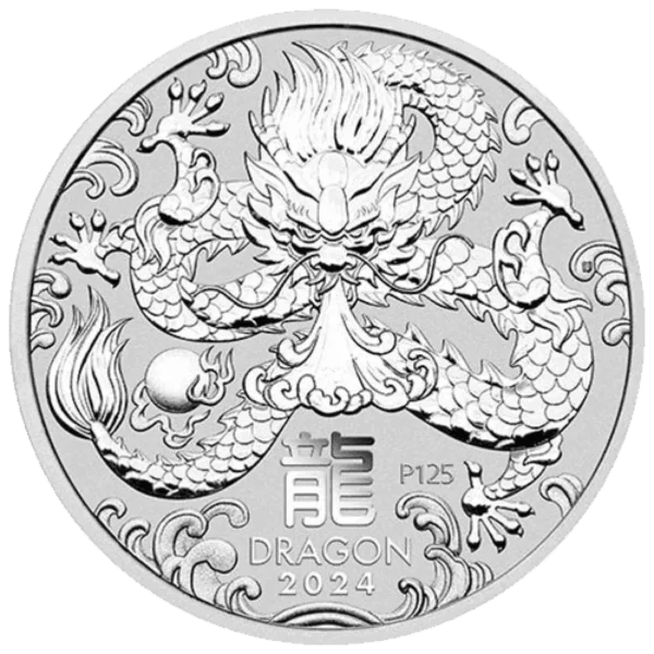 2024 5oz Australian Perth Mint Silver Lunar II: Year of the Dragon