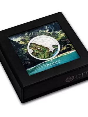 2024 5oz Cook Islands Topography Hawaii .9999 Silver Ultra High Relief Proof Coin