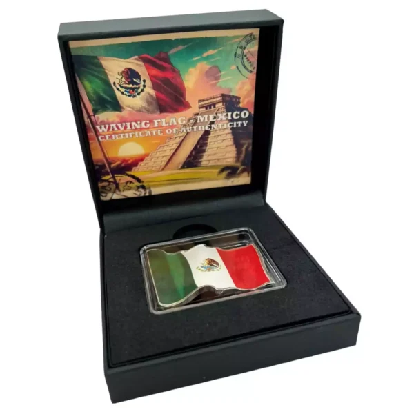 2024 1oz Cameroon 3D Waving Mexican Flag .999 Silver Coin