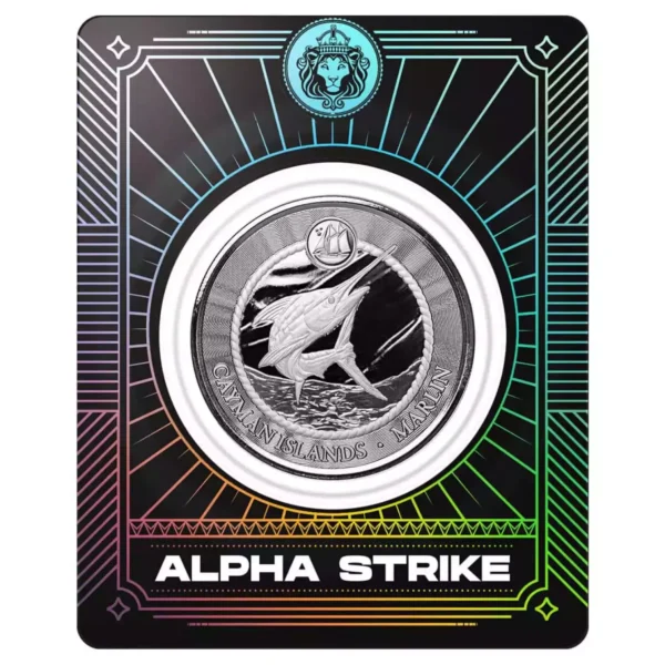 2024 1oz Cayman Islands Marlin Alpha Strike .999 Silver Coin in Card