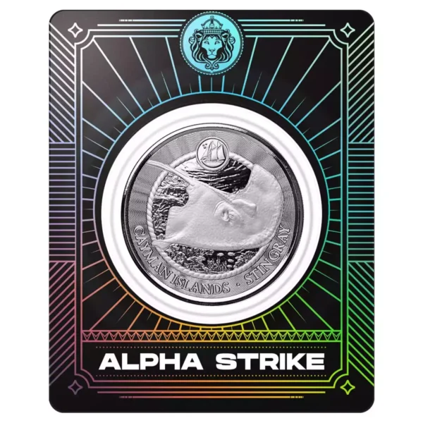 2024 1oz Cayman Islands Stingray Alpha Strike .999 Silver Coin in Card