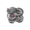 2024 1oz Fiji China Whiskered Dragon .999 Silver Ultra High Relief Antiqued