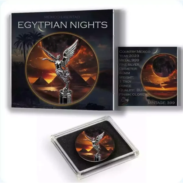 2024 1oz Mexico Libertad Egyptian Nights .999 Silver Coin