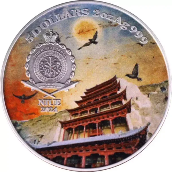 2024 2oz Niue Flying Apsaras at Mogao Caves .999 Silver Coin