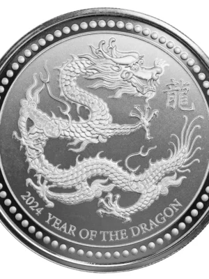 2024 Samoa 2oz Scottsdale Mint .999 Silver Year of the Dragon Coin