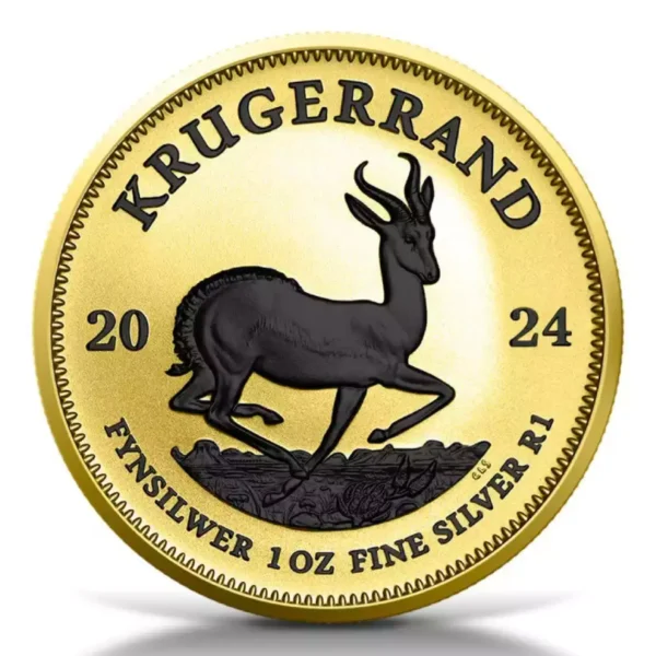 2024 1oz South Africa Krugerrand 24k Yellow Gilding .999 Silver Coin