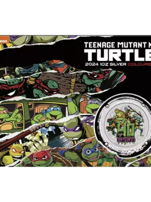 2024 1oz Tuvalu Teenage Mutant Ninja Turtles 40th Anniversary .9999 Silver Colored Coin in Card