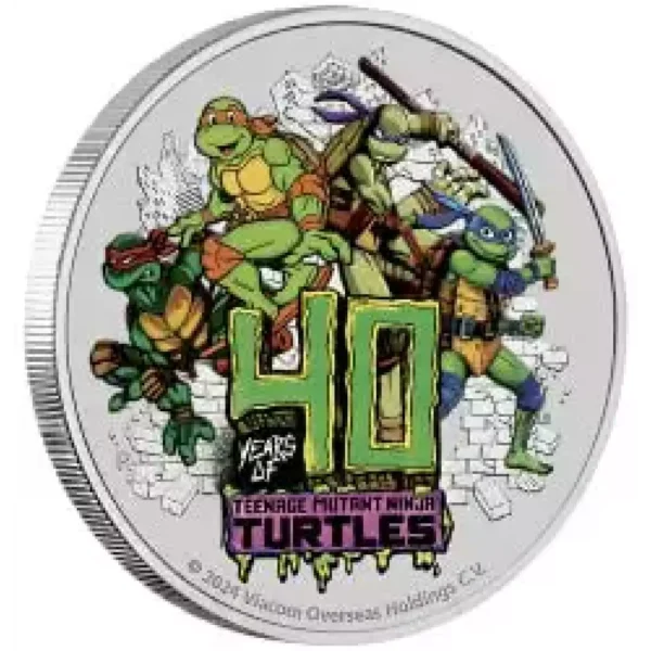 2024 1oz Tuvalu Teenage Mutant Ninja Turtles 40th Anniversary .9999 Silver Colored Coin in Card