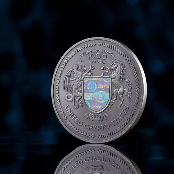 2024 2oz United Crypto States Binary Bull .999 Silver Coin