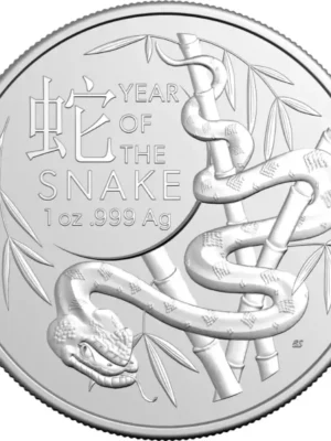 2025 1 oz Royal Australian Mint Lunar Series -Year of the Snake .999 Silver BU Coin
