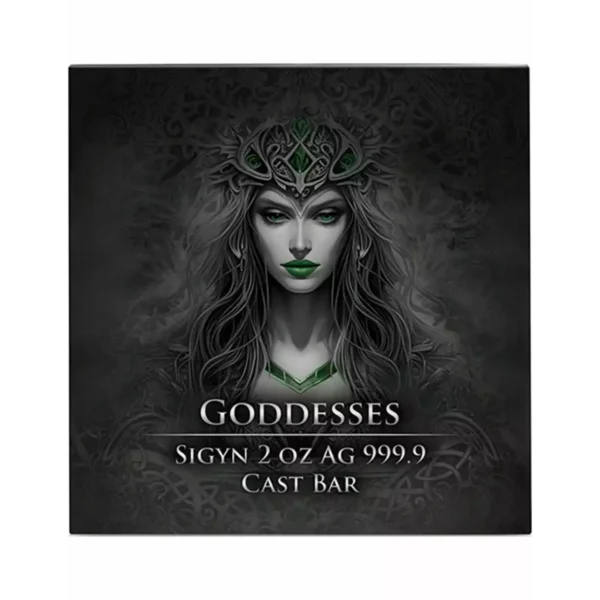2oz Germania Goddesses Sigyn Colorized Cast .999 Silver Bar