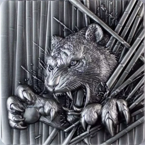 2oz South Korea Furious Beasts Series – Tiger .999 Silver Stacker