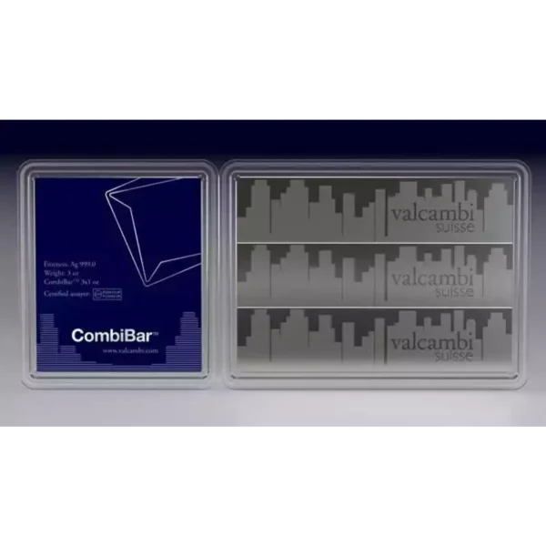 3oz (3x1oz) Valcambi Skyline .999 Silver CombiBar