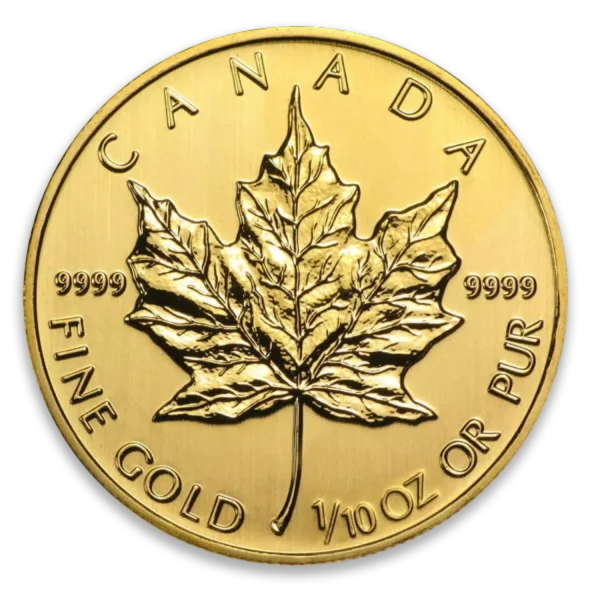 (Random Year) 1/10oz Canadian .9999 Gold Maple Leaf Coin