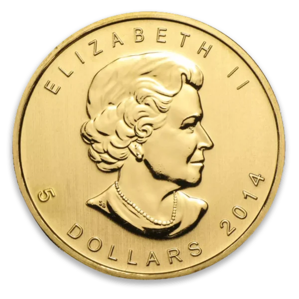 (Random Year) 1/10oz Canadian .9999 Gold Maple Leaf Coin