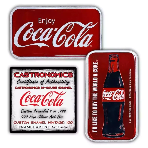 1oz Coca-Cola Enameled .999 Silver Bar