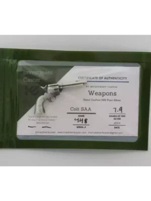 Investment Caster Peacemaker Colt SAA .999 Silver Replica