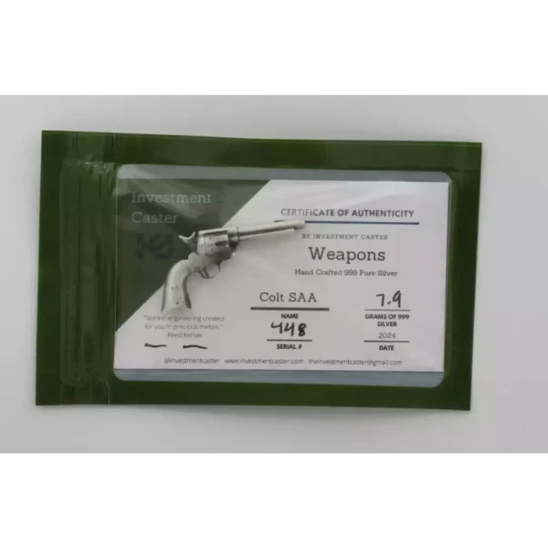 Investment Caster Peacemaker Colt SAA .999 Silver Replica