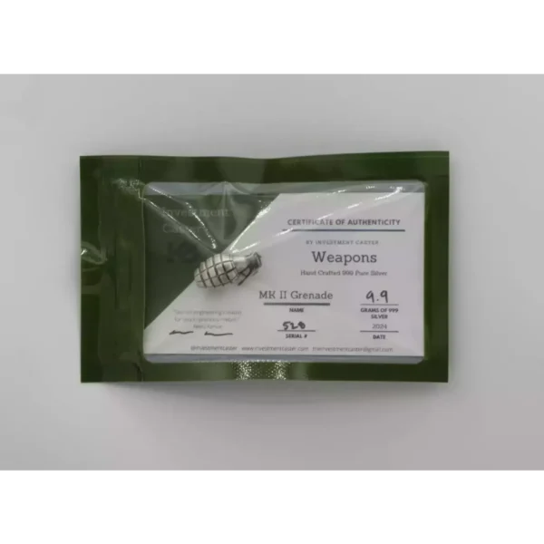 Investment Caster .999 Silver MK II Grenade replicas
