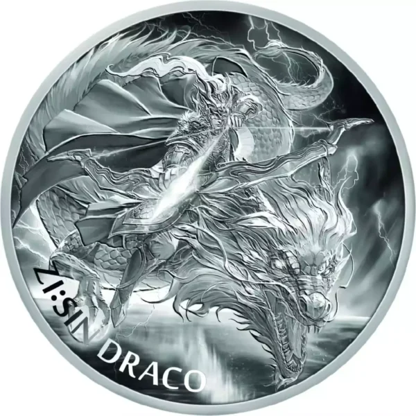 2024 1oz South Korea Zi:Sin Draco .999 Silver BU Medal