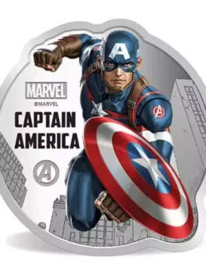 1oz MMTC Pamp Marvel Captain America .999 Silver Medal