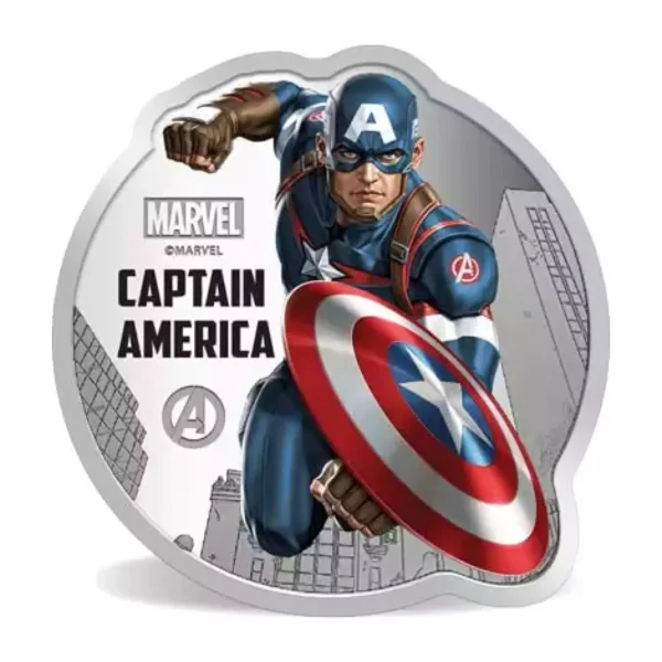 1oz MMTC Pamp Marvel Captain America .999 Silver Medal