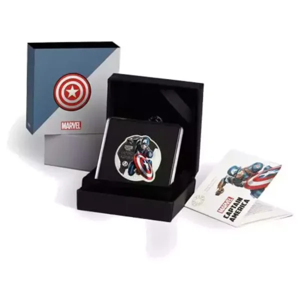 1oz MMTC Pamp Marvel Captain America .999 Silver Medal