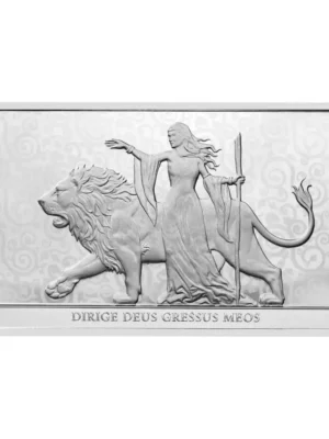 100 oz Una and the Lion .9999 Silver BU Bar Horizontal