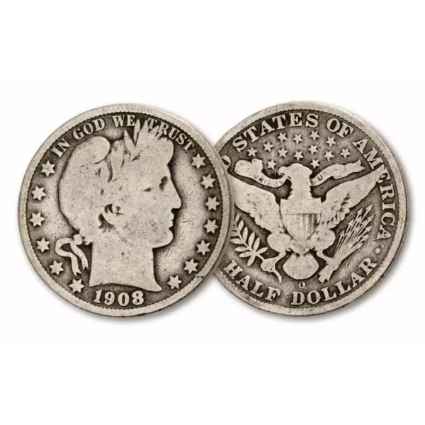 US 90% Silver Coinage -- Barber Half Dollars width=