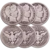 US 90% Silver Coinage -- Barber Quarters  width=