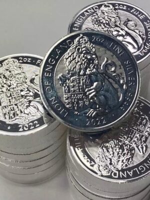 The 2 oz 2022 British Tudor Beasts Lion of England Silver Bullion Coin