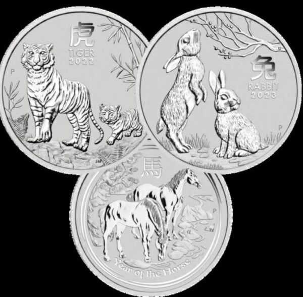 Mixed Dates Lunar Silver Coins