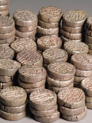 Juanpur Sultans, Billon (low-grade silver) Tanka, all coins dated AH854 = 1450AD.